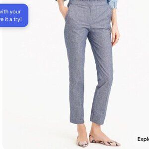 J.Crew Cropped Size 4 chambray ruffle pant